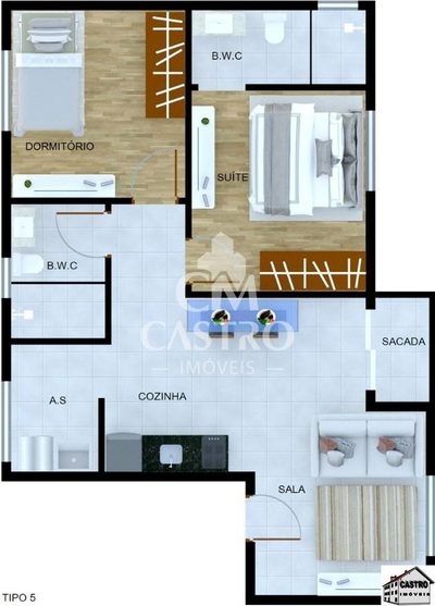 Apartamento, 2 quartos, 49 m² - Foto 2