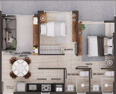 Apartamento, 1 quarto, 32 m² - Foto 3