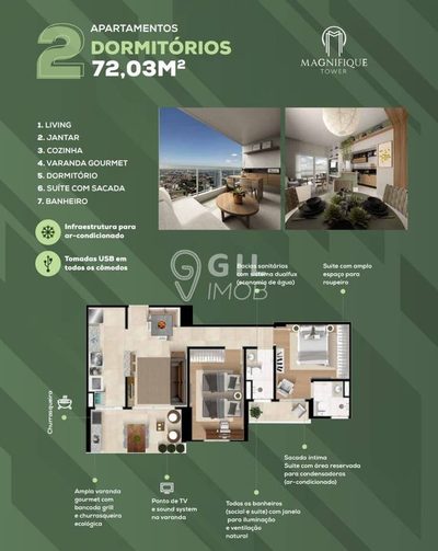 Apartamento, 2 quartos, 72 m² - Foto 2