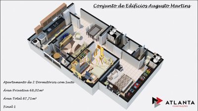Apartamento, 2 quartos, 68 m² - Foto 2