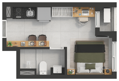 Apartamento, 1 quarto, 28 m² - Foto 2