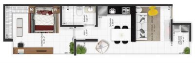 Apartamento, 1 quarto, 44 m² - Foto 4