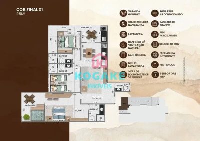 Cobertura, 3 quartos, 98 m² - Foto 1