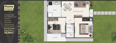 Casa, 2 quartos, 41 m² - Foto 3