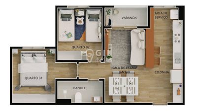 Apartamento, 2 quartos, 48 m² - Foto 2