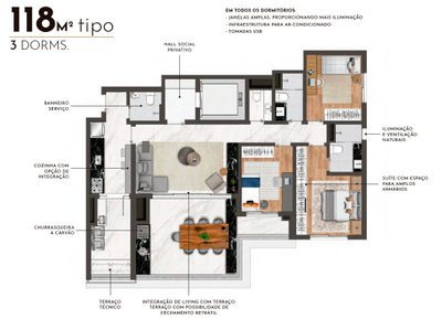 Apartamento, 3 quartos, 136 m² - Foto 2