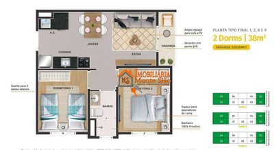 Apartamento, 2 quartos, 38 m² - Foto 3