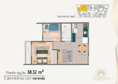 Apartamento, 2 quartos, 38 m² - Foto 3