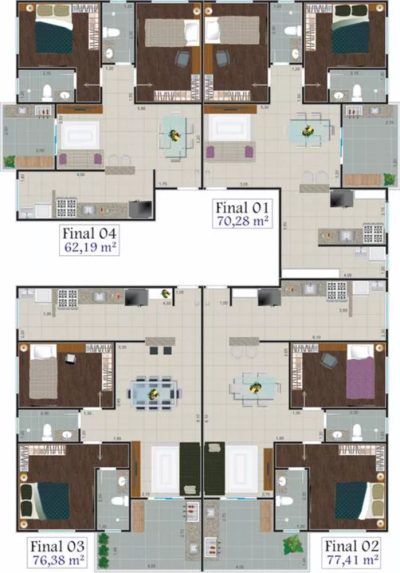 Apartamento, 2 quartos, 70 m² - Foto 2