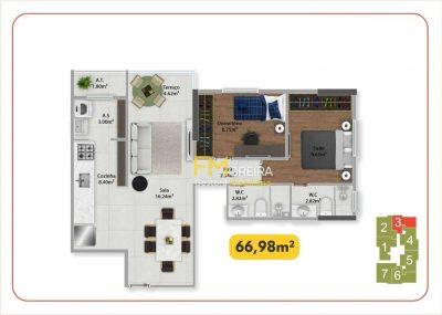Apartamento, 2 quartos, 66 m² - Foto 2