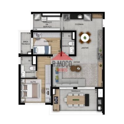 Apartamento, 2 quartos, 94 m² - Foto 3