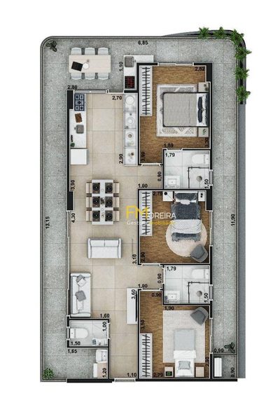 Apartamento, 3 quartos, 108 m² - Foto 3