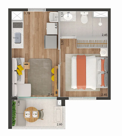 Casa, 1 quarto, 45 m² - Foto 4