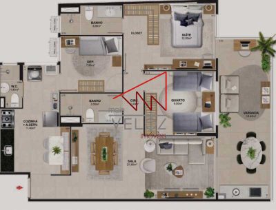 Apartamento, 1 quarto, 1 m² - Foto 2