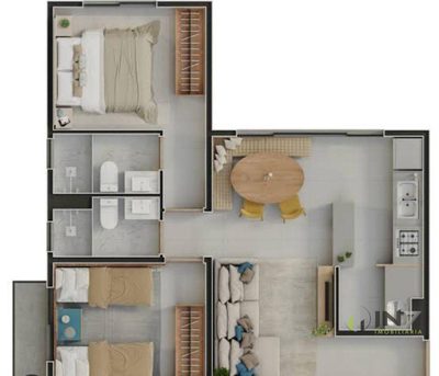 Apartamento, 2 quartos, 52 m² - Foto 1