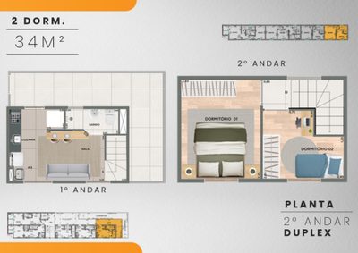 Apartamento, 2 quartos, 34 m² - Foto 3