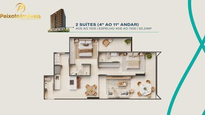 Apartamento, 2 quartos, 92 m² - Foto 2
