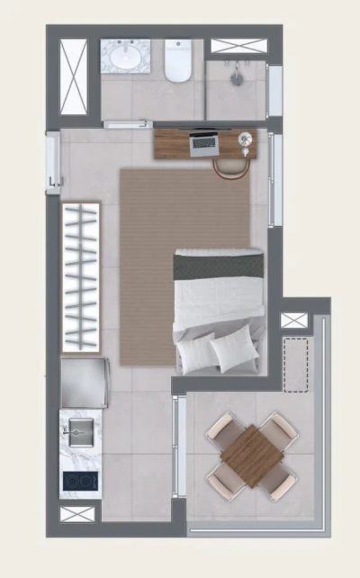 Kitnet-Studio, 25 m² - Foto 5