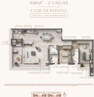 Apartamento, 3 quartos, 108 m² - Foto 2