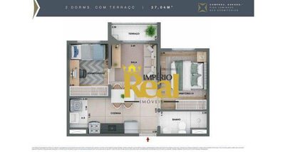 Apartamento, 2 quartos, 37 m² - Foto 3