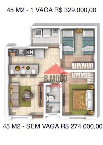 Apartamento, 2 quartos, 51 m² - Foto 3