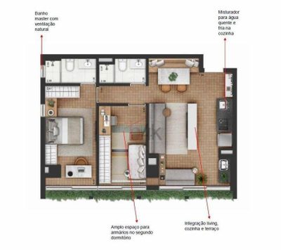 Apartamento, 2 quartos, 63 m² - Foto 2