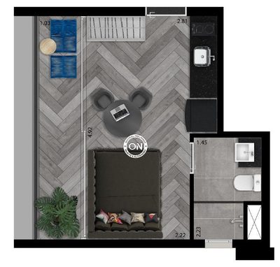 Casa, 1 quarto, 58 m² - Foto 1