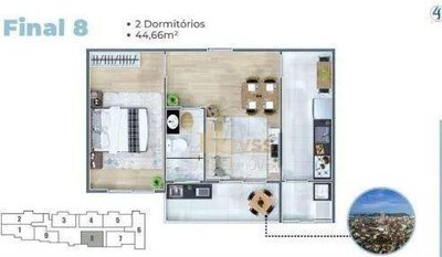 Apartamento, 1 quarto, 44 m² - Foto 3