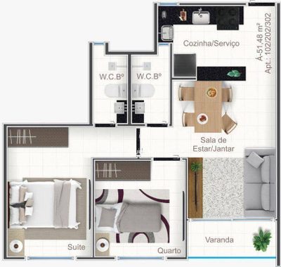 Apartamento, 2 quartos, 51 m² - Foto 5