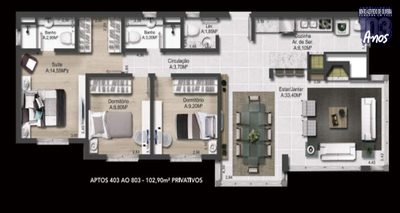 Apartamento, 3 quartos, 102 m² - Foto 3