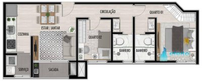 Apartamento, 2 quartos, 49 m² - Foto 3