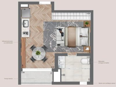Apartamento, 1 quarto, 38 m² - Foto 3