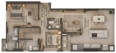 Apartamento, 2 quartos, 85 m² - Foto 3