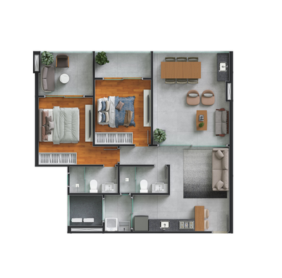 Apartamento, 2 quartos, 83 m² - Foto 2