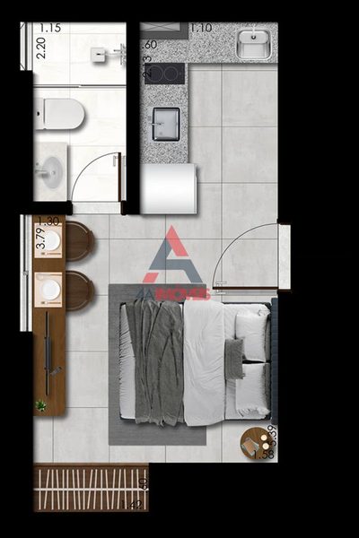 Apartamento, 1 quarto, 19 m² - Foto 4