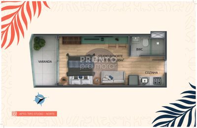 Apartamento, 1 quarto, 28 m² - Foto 1