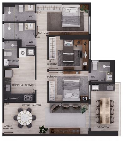 Apartamento, 3 quartos, 102 m² - Foto 5