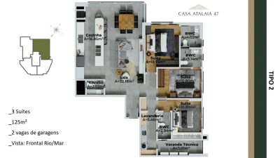 Apartamento, 3 quartos, 125 m² - Foto 2