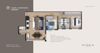 Apartamento, 2 quartos, 70 m² - Foto 2