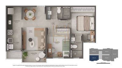 Apartamento, 2 quartos, 55 m² - Foto 3