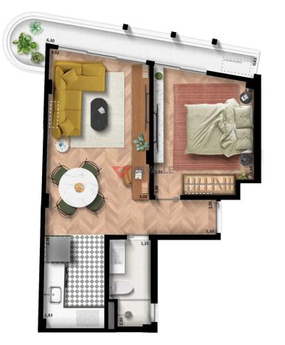 Cobertura, 1 quarto, 64 m² - Foto 5