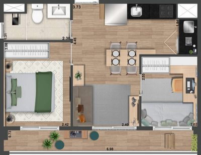 Apartamento, 2 quartos, 51 m² - Foto 3