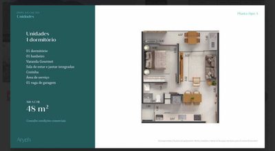 Apartamento, 1 quarto, 48 m² - Foto 2
