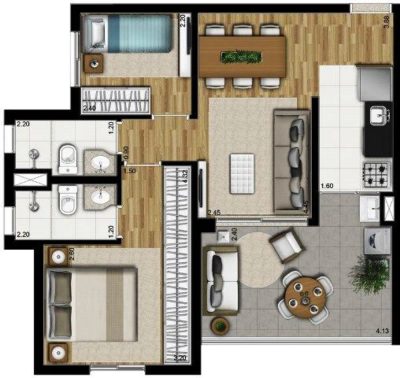 Apartamento, 2 quartos, 59 m² - Foto 2