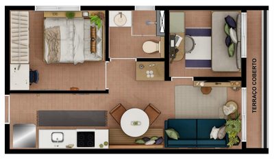 Apartamento, 2 quartos, 36 m² - Foto 3
