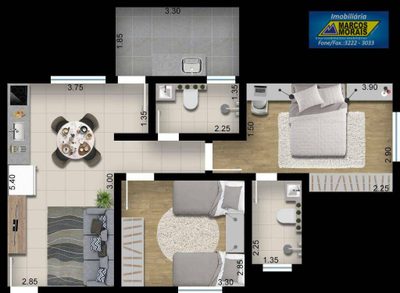 Apartamento, 2 quartos, 60 m² - Foto 3