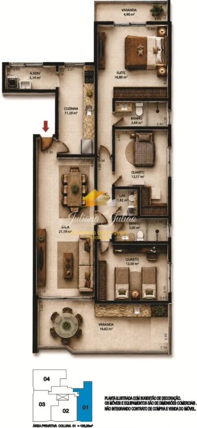 Apartamento, 3 quartos, 135 m² - Foto 3