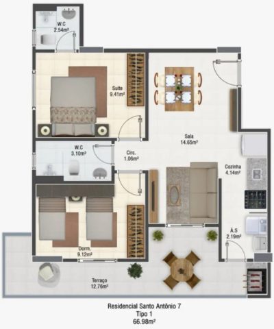 Apartamento, 2 quartos, 66 m² - Foto 4