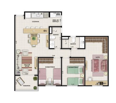 Apartamento, 3 quartos, 83 m² - Foto 2