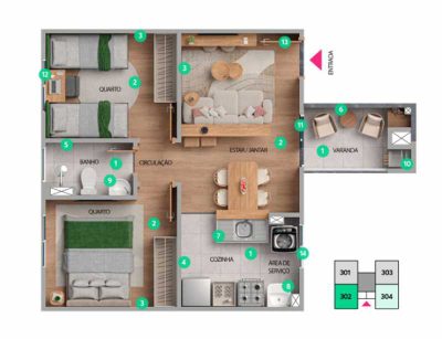 Apartamento, 2 quartos, 42 m² - Foto 1